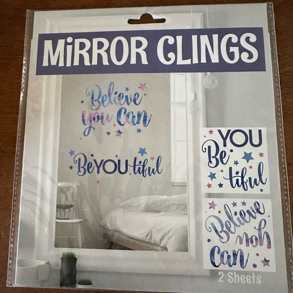 ☀️ 3/$10 Mirror Clings Decorative Wall Decals - Inspirational (see description)